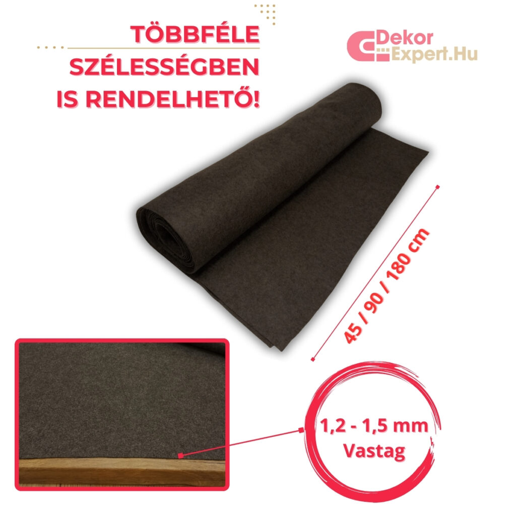 Antracit Filc Anyag Méteráru, Puha Dekorfilc - Kép 03 - DekorExpert