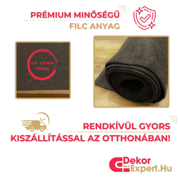 Antracit Filc Anyag Méteráru, Puha Dekorfilc - Kép 12 - DekorExpert