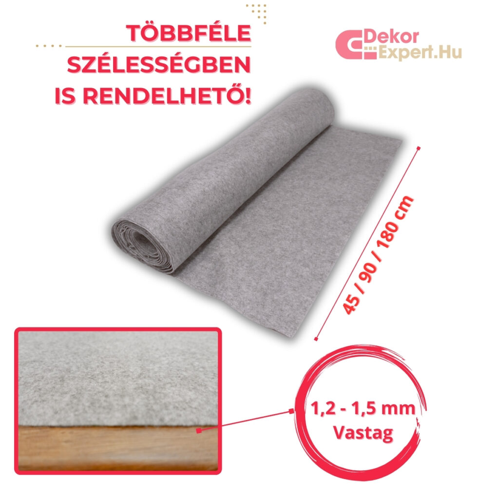Szürke Filc Anyag Méteráru, Puha Dekorfilc - Kép 03 - DekorExpert