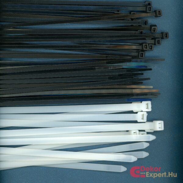 Műanyag Gyorskötöző Fekete és Átlátszó-Fehér 02